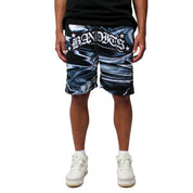 IRIDESCENT MESH SHORTS BLACK