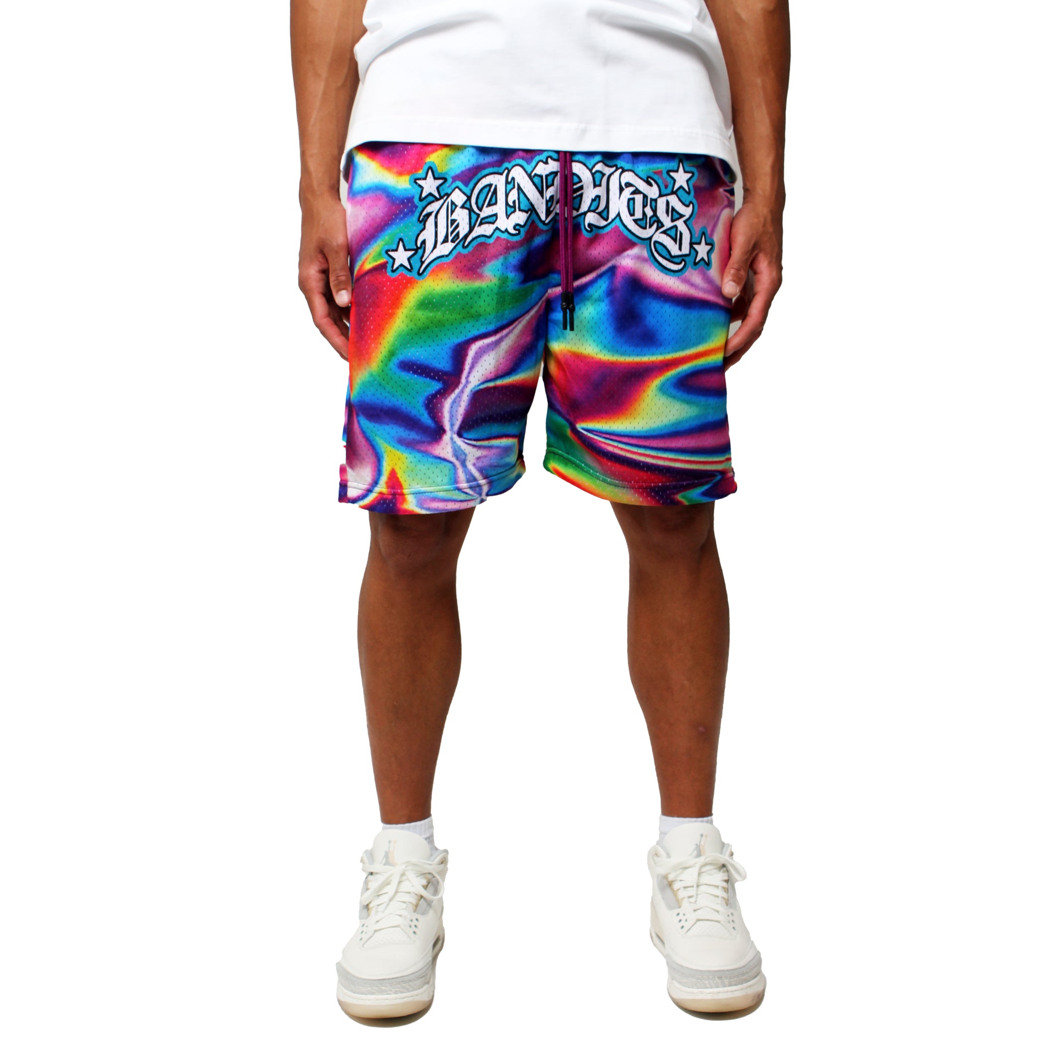 IRIDESCENT MESH SHORTS MLTI